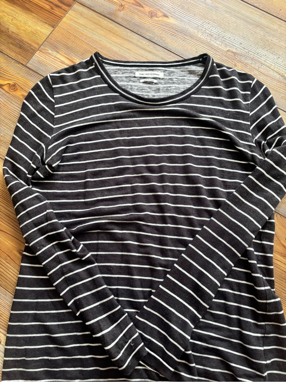 Isabel Marant Black and White Striped Long Sleeve Top